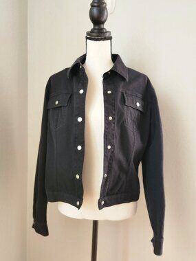 Jones New York Black Cotton Jacket Size M